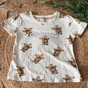 Truly girl USA made Cotton Crew Bear Tee. Size 6